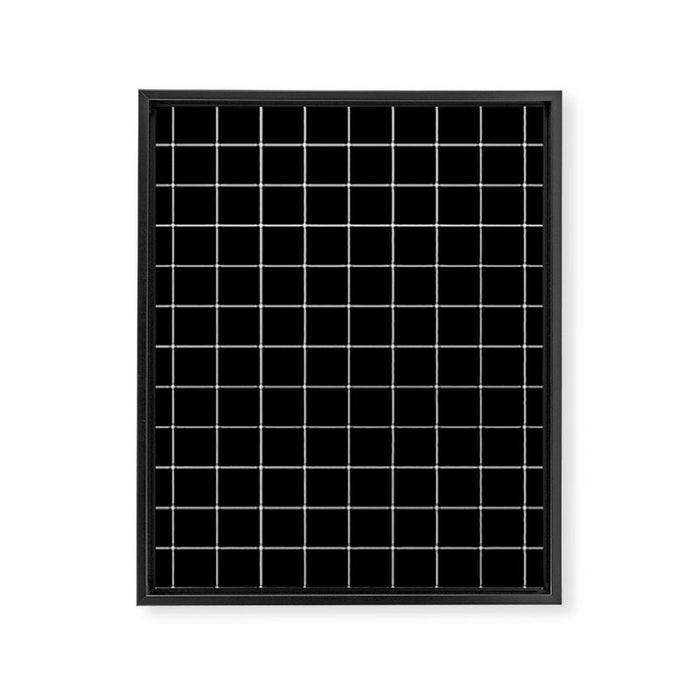 Windowpane Check Grid (white/black) Framed Canvas Print Gallery Image 1