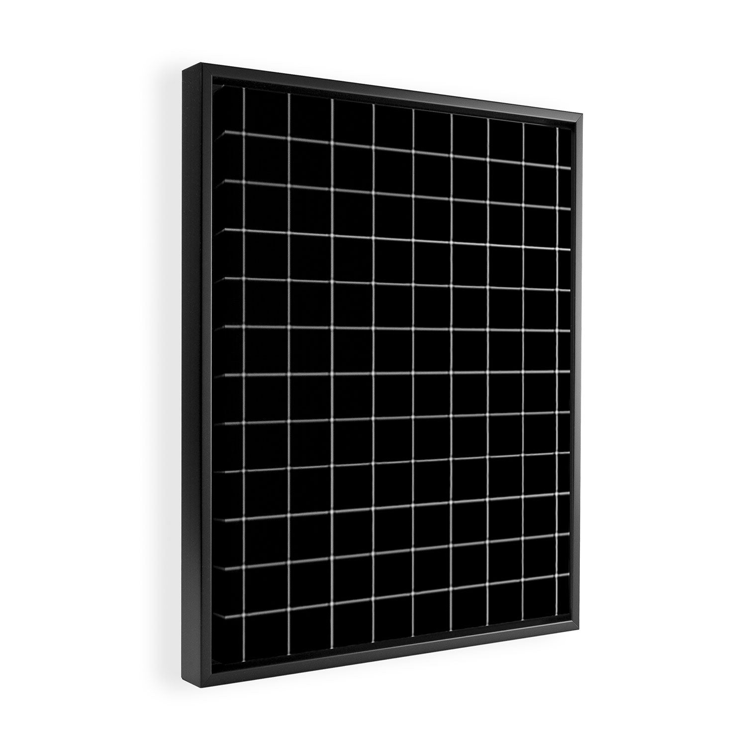Windowpane Check Grid (white/black) Framed Canvas Print Gallery Image 2