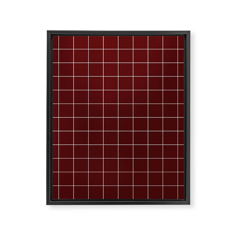 Windowpane Check Grid (white/maroon) Framed Canvas Print Gallery Image 8