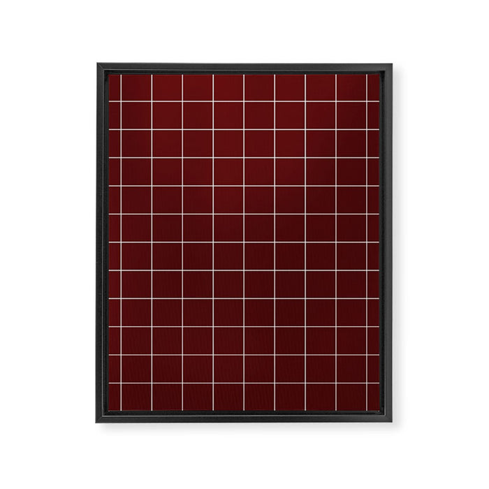 Windowpane Check Grid (white/maroon) Framed Canvas Print Gallery Image 1