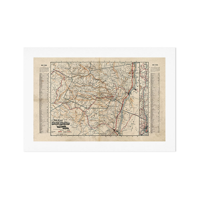 Catskill Mountains Map Art Print Gallery Image 1