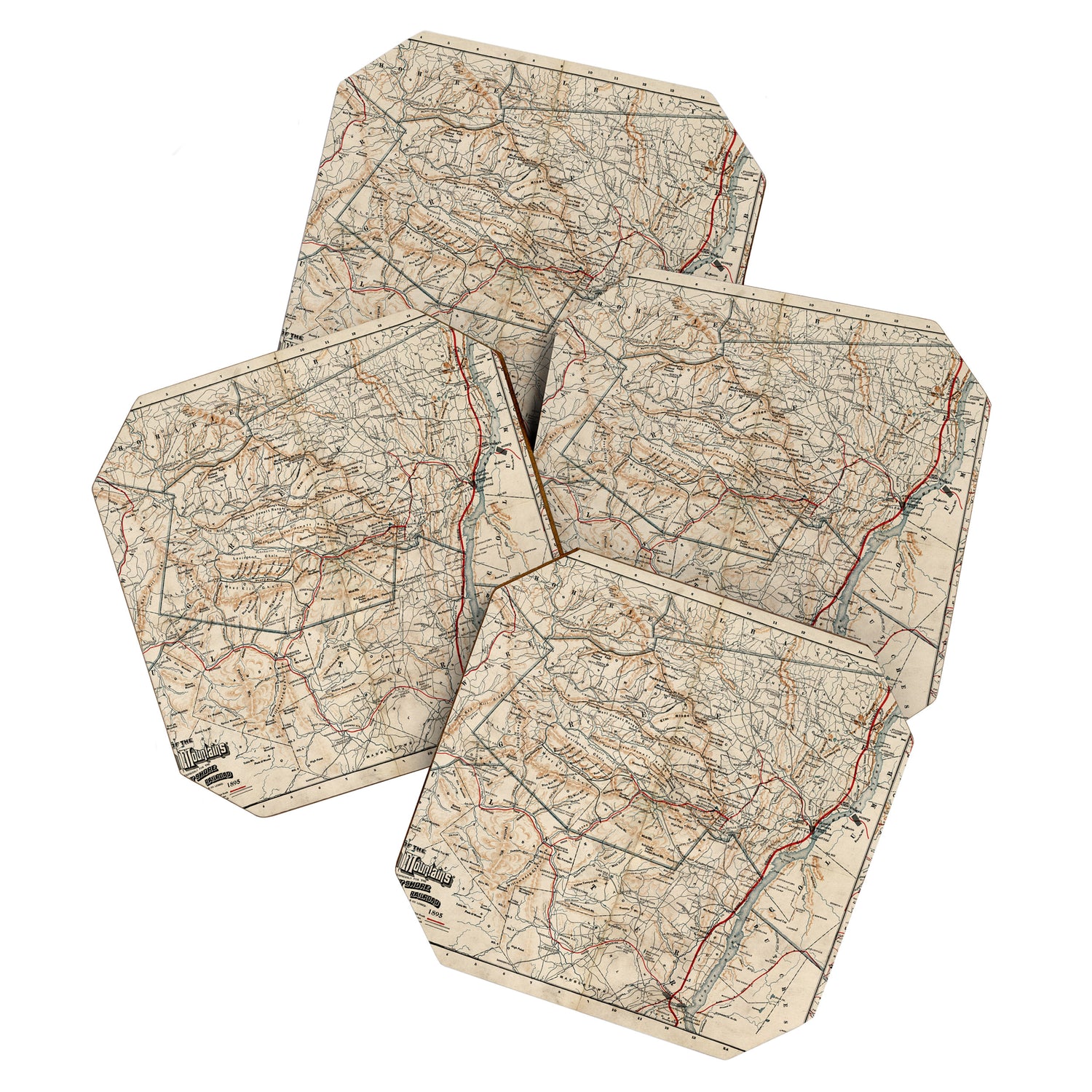 Catskill Mountains Map Coaster Gallery Image 1
