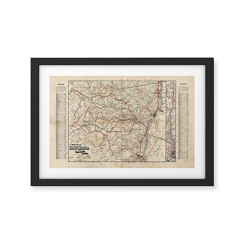 Catskill Mountains Map Framed Art Print Gallery Image 2