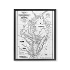 Chesapeake Bay & Delaware Bay Map Framed Canvas Print Gallery Image 8