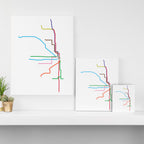 Chicago CTA Map, Chicago Train Map Art, Chicago L Train Map, Chicago Art, Chicago Wall Art, Map Art Canvas Print Gallery Image 3
