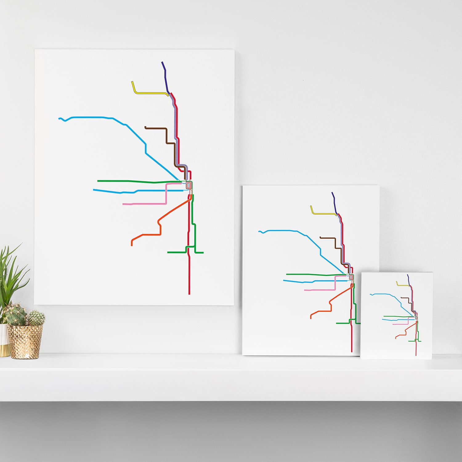 Chicago CTA Map, Chicago Train Map Art, Chicago L Train Map, Chicago Art, Chicago Wall Art, Map Art Canvas Print Gallery Image 3