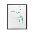 Chicago CTA Map, Chicago Train Map Art, Chicago L Train Map, Chicago Art, Chicago Wall Art, Map Art Framed Canvas Print Gallery Image 3
