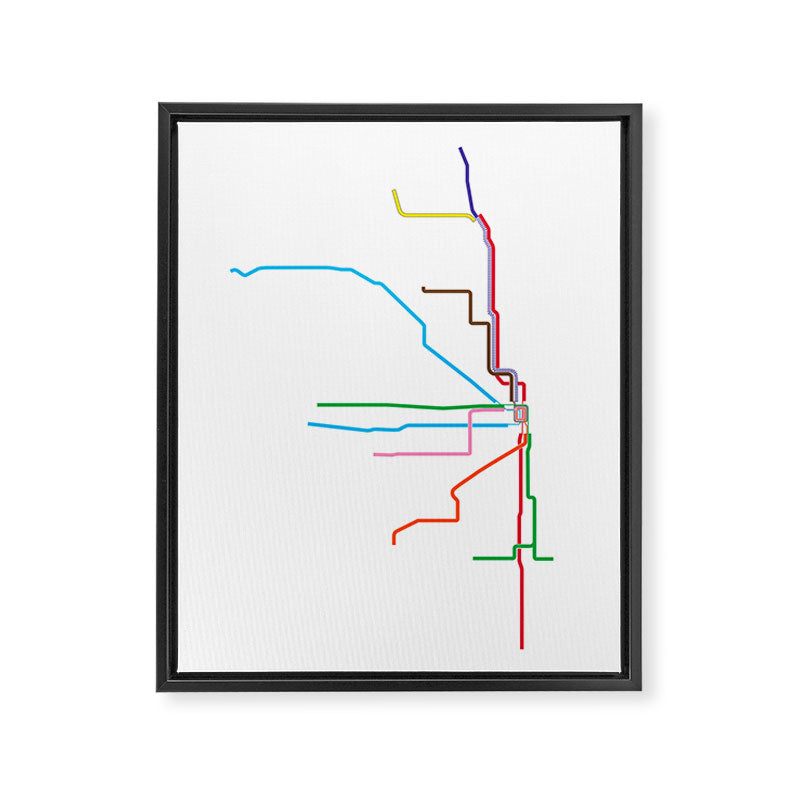 Chicago CTA Map, Chicago Train Map Art, Chicago L Train Map, Chicago Art, Chicago Wall Art, Map Art Framed Canvas Print Gallery Image 8