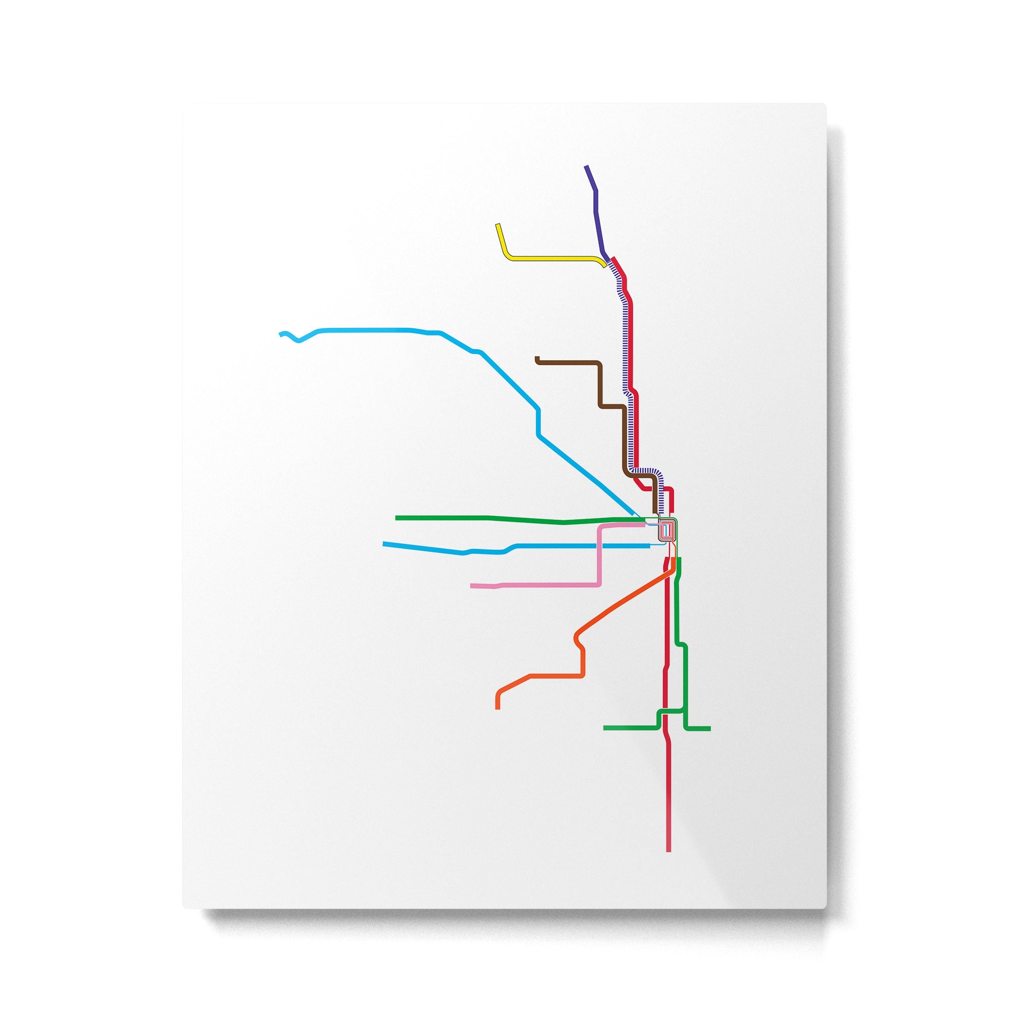 Chicago CTA Map, Chicago Train Map Art, Chicago L Train Map, Chicago Art, Chicago Wall Art, Map Art Metal Print Gallery Image 6