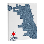 Chicago Neighborhood Map Canvas Print Gallery Image 6