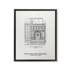 Chicago Theatre Blueprint - West Elevation Framed Canvas Print Gallery Image 6