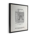 Chicago Theatre Blueprint - West Elevation Framed Canvas Print Gallery Image 2