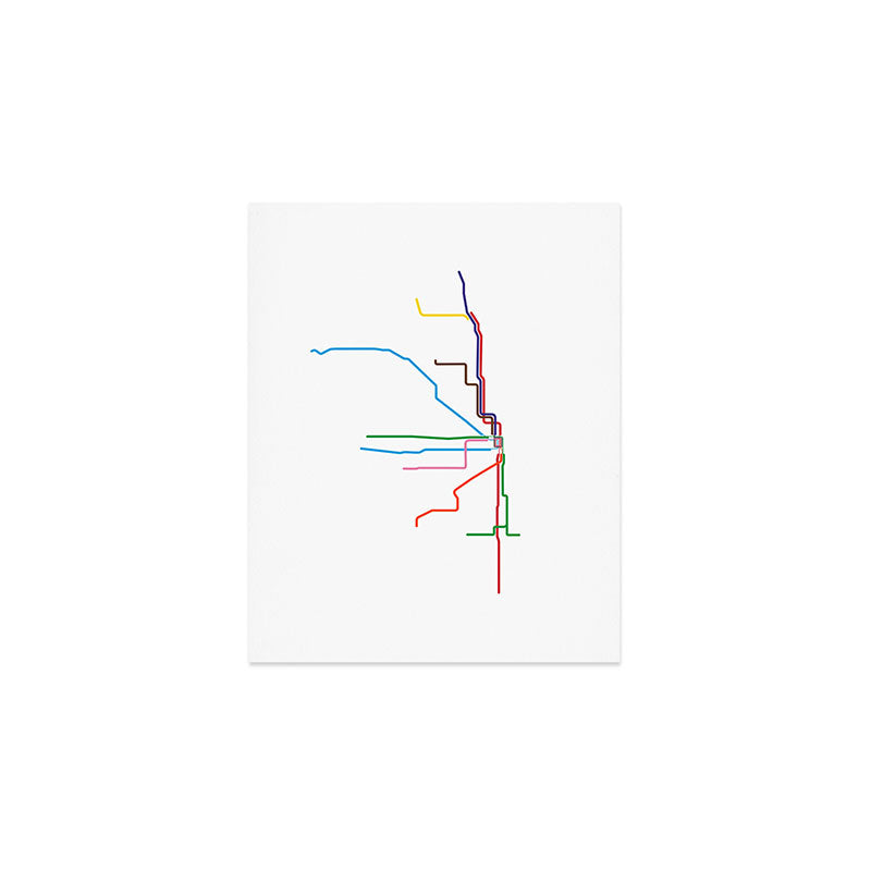 Chicago Transit Map Art Print Gallery Image 1