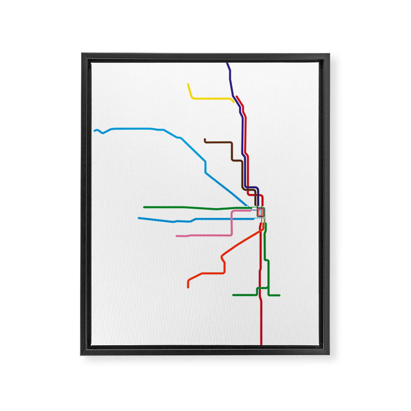 Chicago Transit Map Framed Canvas Print Gallery Image 6
