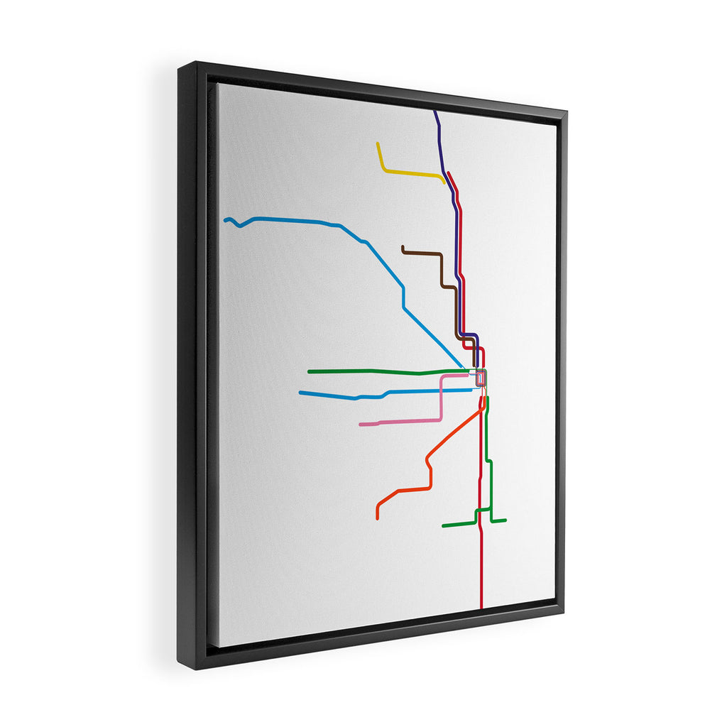 Chicago Transit Map Framed Canvas Print Gallery Image 2