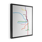 Chicago Transit Map Framed Canvas Print Gallery Image 2