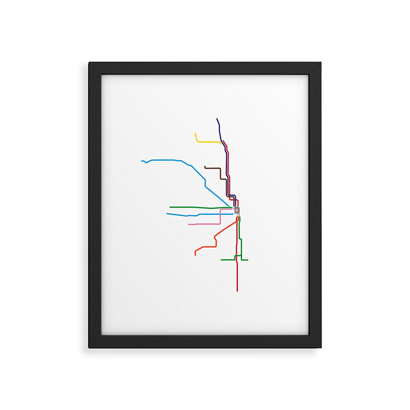 Chicago Transit Map Framed Art Print Gallery Image 5