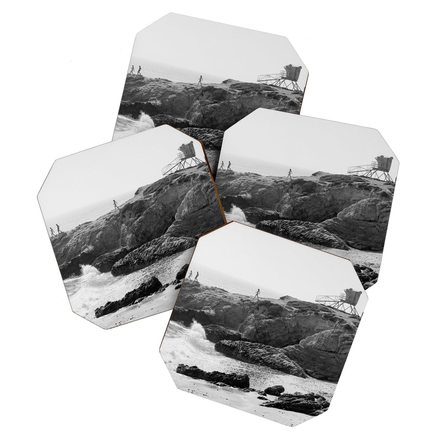 Leo Carrillo State Beach | Malibu California | Black and White Photography | Malibu Photography Coaster Gallery Image 1