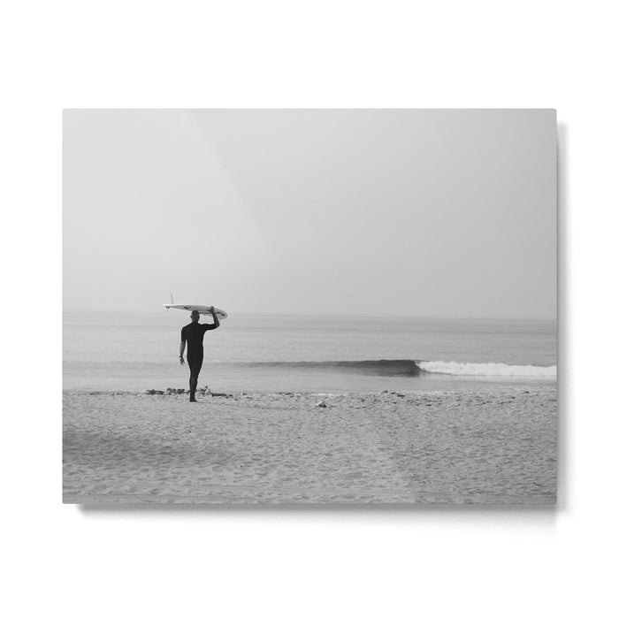 Surf Photography Print, Malibu California, Surf Art, Surf Decor, Black and White Print, Wall Art Metal Print Gallery Image 1