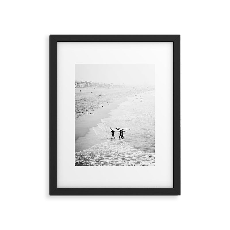 Surfers Exiting the Water in Manhattan Beach California Framed Art Print Gallery Image 5
