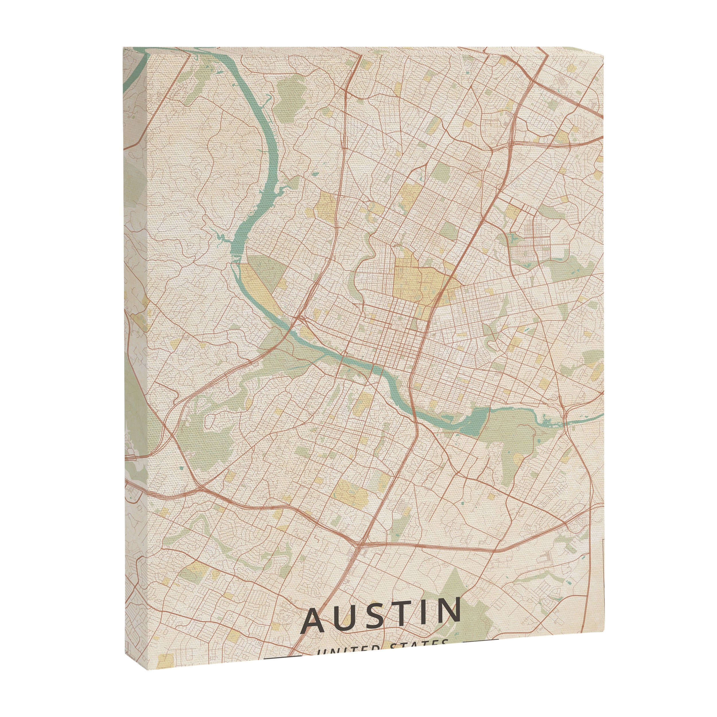 Austin, United States - Vintage Map Canvas Print Gallery Image 6
