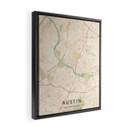 Austin, United States - Vintage Map Framed Canvas Print Gallery Image 2
