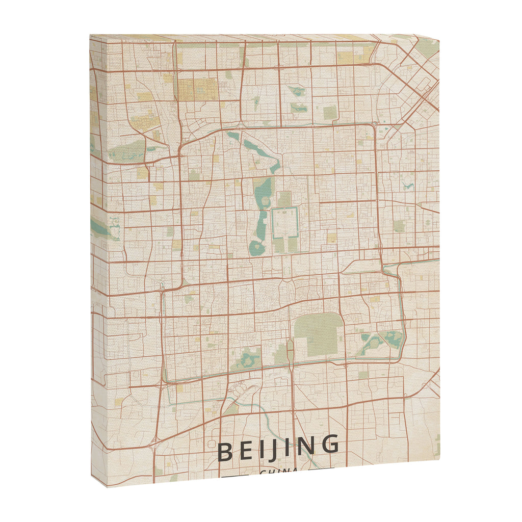 Beijing, China - Vintage Map Canvas Print Gallery Image 6