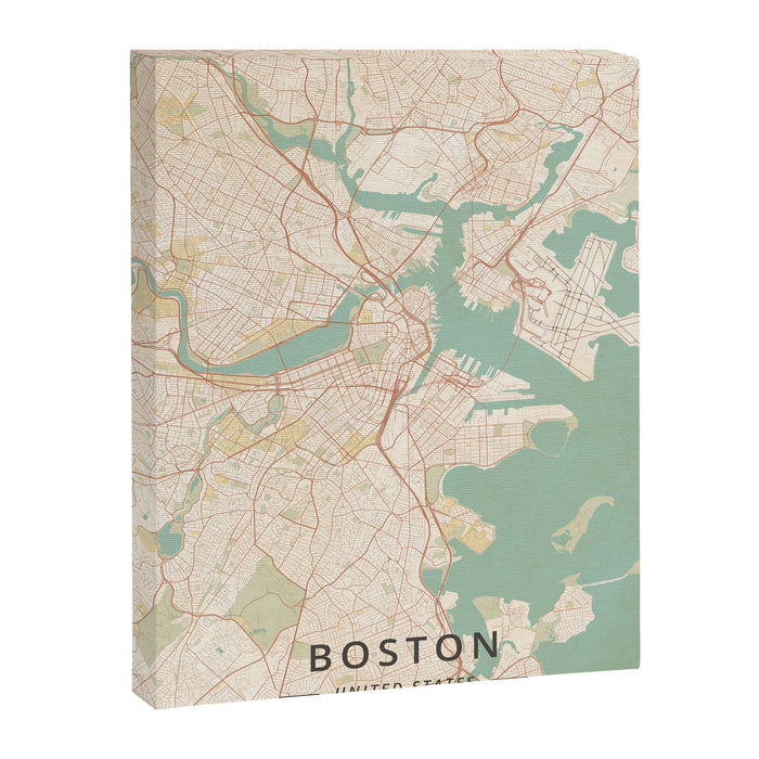 Boston, United States - Vintage Map Canvas Print Gallery Image 1