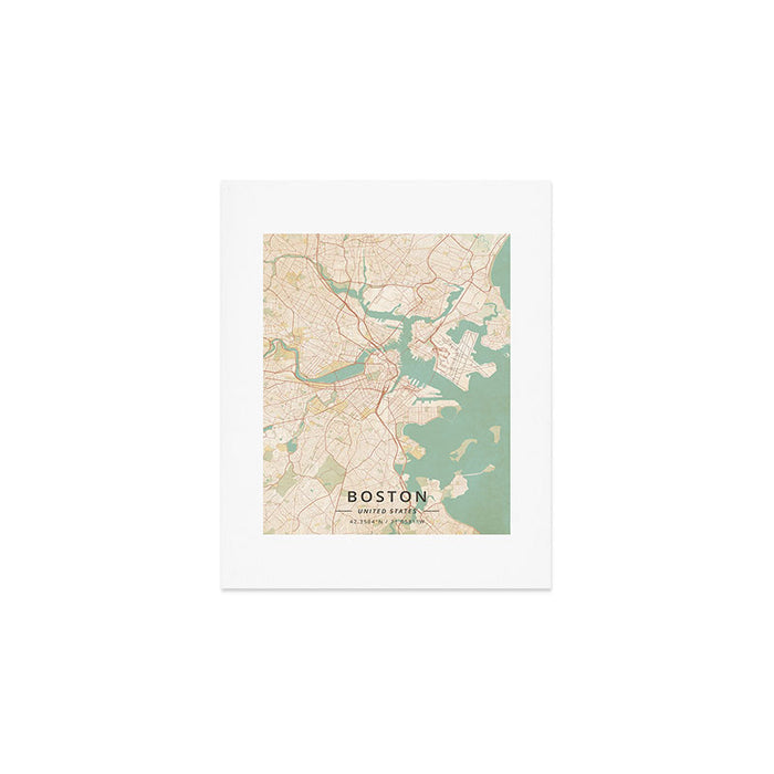 Boston, United States - Vintage Map Art Print Gallery Image 1