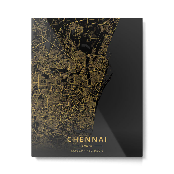 Chennai, India - Gold Metal Print Gallery Image 1
