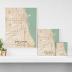 Chicago, United States - Vintage Map Canvas Print Gallery Image 3