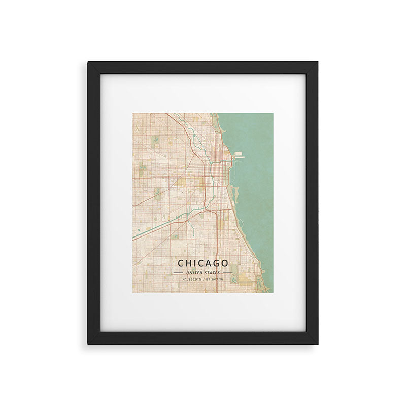 Chicago, United States - Vintage Map Framed Art Print Gallery Image 5