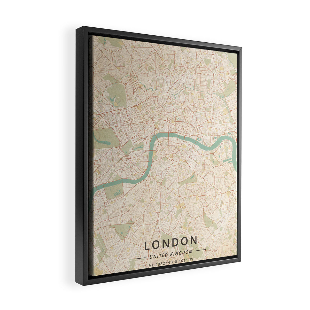 London, United Kingdom - Vintage Map Framed Canvas Print Gallery Image 2