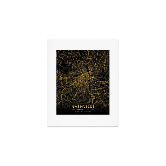 Nashville, United States - Gold Art Print Gallery Image 1