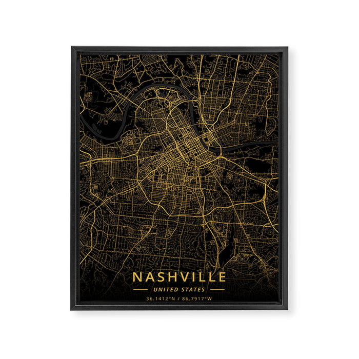 Nashville, United States - Gold Framed Canvas Print Gallery Image 1