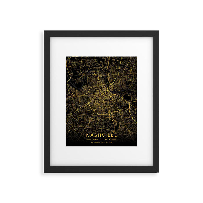 Nashville, United States - Gold Framed Art Print Gallery Image 1