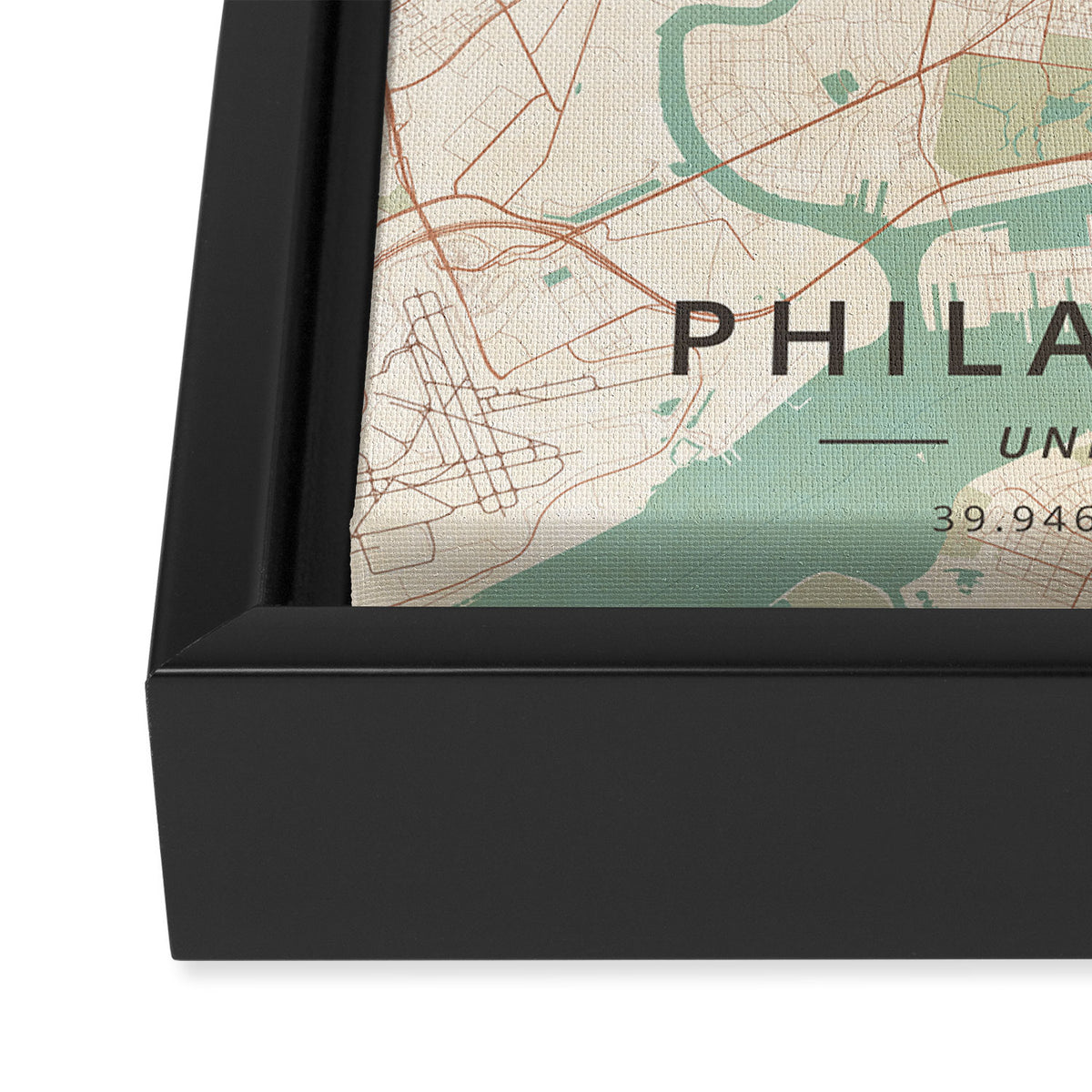 Philadelphia, United States - Vintage Map Framed Canvas Print Gallery Image 3