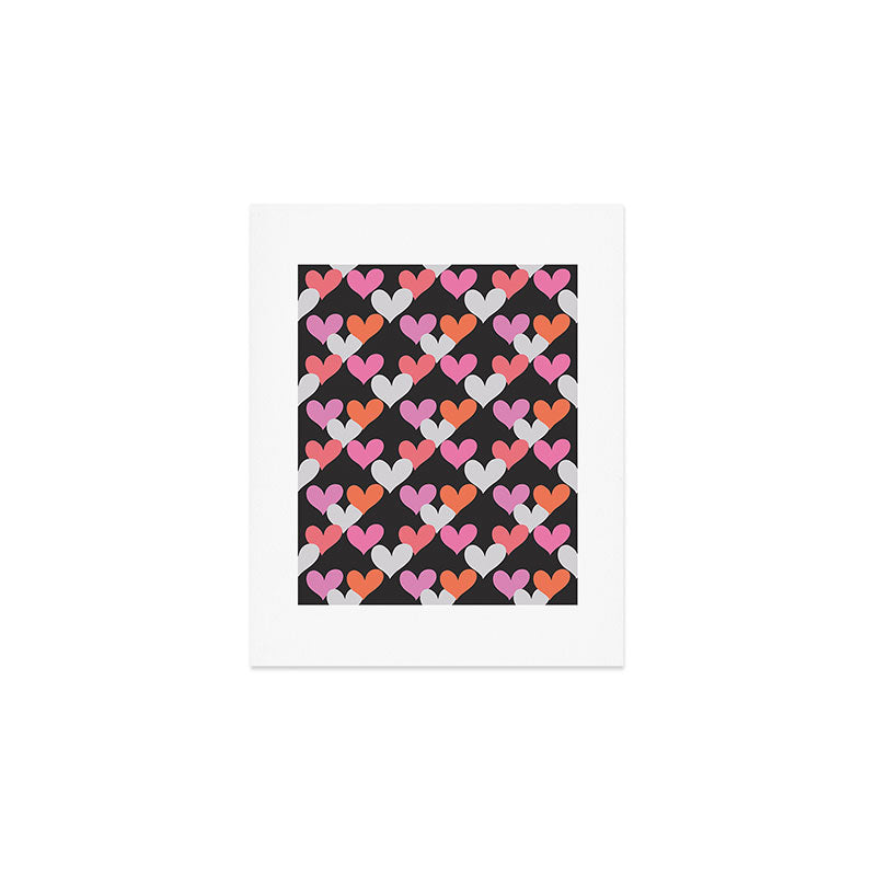 Playin' Hearts Pattern Art Print Gallery Image 1