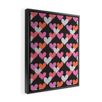 Playin' Hearts Pattern Framed Canvas Print Gallery Image 2