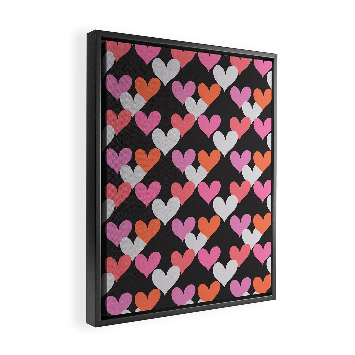 Playin' Hearts Pattern Framed Canvas Print Gallery Image 2