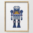 Blue Robot Retro Toy Serving Tray Gallery Image 1