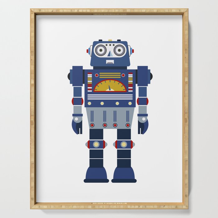 Blue Robot Retro Toy Serving Tray Gallery Image 1
