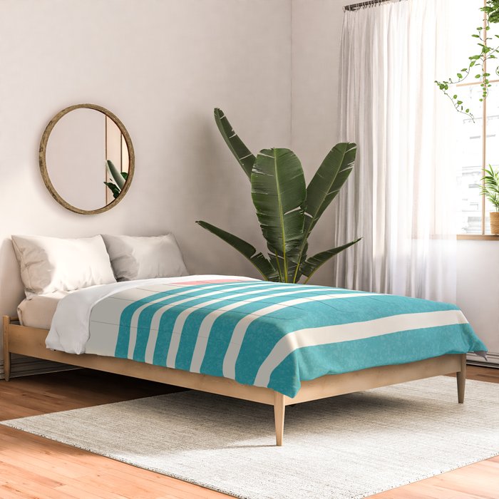 Beach Horizon Lines pink green Comforter Gallery Image 2
