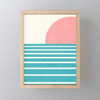 Beach Horizon Lines pink green Mini Art Print Gallery Image 1