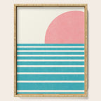 Beach Horizon Lines pink green Serving Tray Gallery Image 1