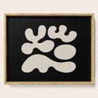 Mid Century Modern Organic Shapes 352 Black and Linen White Serving Tray Gallery Image 1