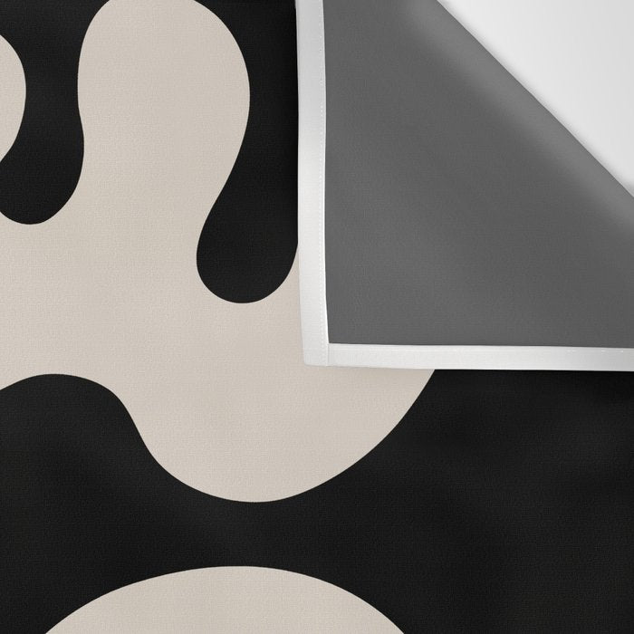 Mid Century Modern Organic Shapes 352 Black and Linen White Wall Tapestry Gallery Image 3