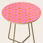 Abstract retro pink star shape pattern Side Table Gallery Image 2