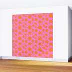 Abstract retro pink star shape pattern Wall Mural Gallery Image 2