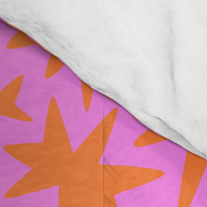 Abstract retro pink star shape pattern Comforter Gallery Image 4